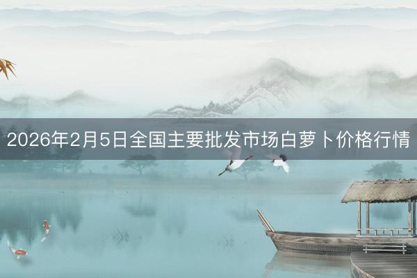 2026年2月5日全国主要批发市场白萝卜价格行情