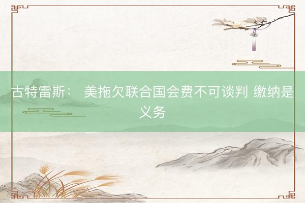 古特雷斯： 美拖欠联合国会费不可谈判 缴纳是义务
