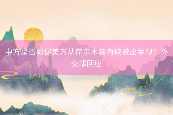 中方是否敦促美方从霍尔木兹海峡撤出军舰？外交部回应