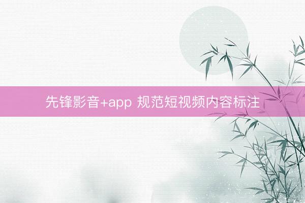 先锋影音+app 规范短视频内容标注