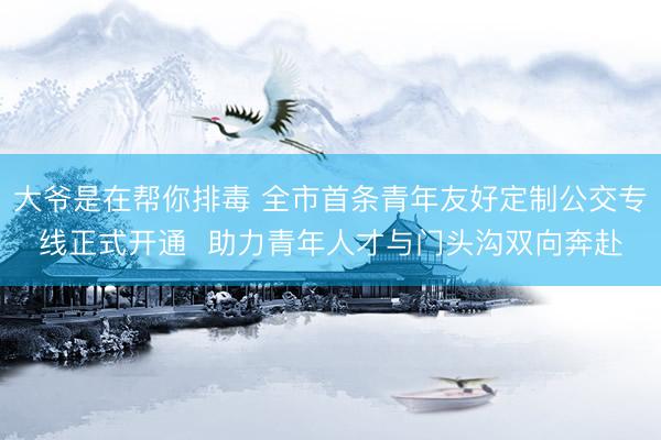 大爷是在帮你排毒 全市首条青年友好定制公交专线正式开通  助力青年人才与门头沟双向奔赴