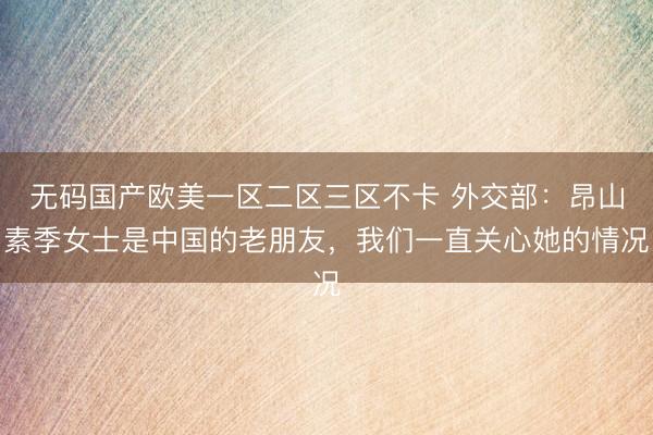无码国产欧美一区二区三区不卡 外交部：昂山素季女士是中国的老朋友，<a href=
