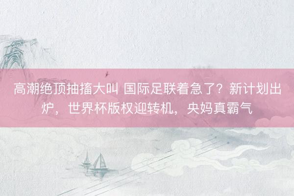 高潮绝顶抽搐大叫 国际足联着急了？新计划出炉，世界杯版权迎转机，央妈真霸气