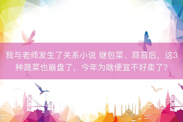 我与老师发生了关系小说 继包菜、蒜苔后，这3种蔬菜也崩盘了，今年为啥便宜不好卖了？