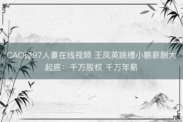 CAO碰97人妻在线视频 王凤英跳槽小鹏薪酬大起底：千万股权 千万年薪