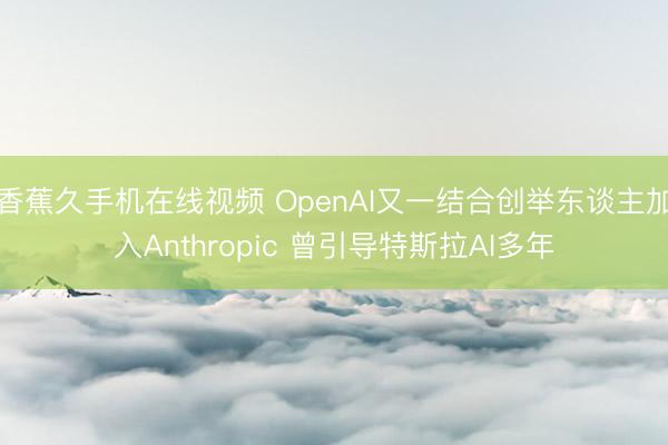 香蕉久手机在线视频 OpenAI又一结合创举东谈主加入Anthropic 曾引导特斯拉AI多年