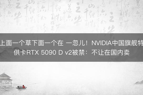 上面一个草下面一个在 一忽儿！NVIDIA中国旗舰特供卡RTX 5090 D v2被禁：不让在国内卖