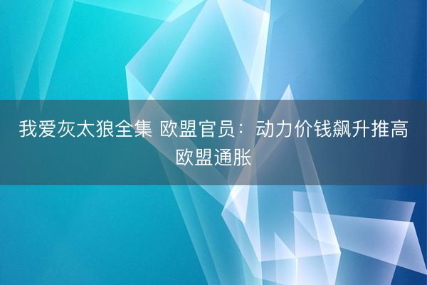 我爱灰太狼全集 欧盟官员：动力价钱飙升推高欧盟通胀