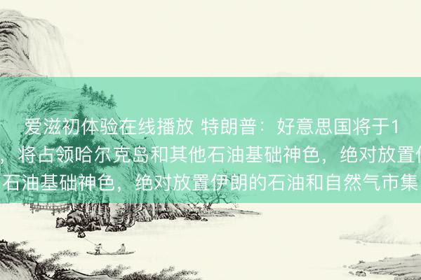 爱滋初体验在线播放 特朗普：好意思国将于11日晚对伊朗进行重创，将占领哈尔克岛和其他石油基础神色，绝对放置伊朗的石油和自然气市集