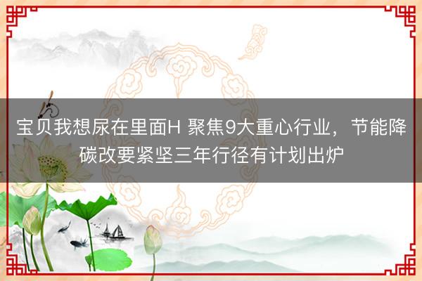 宝贝我想尿在里面H 聚焦9大重心行业，节能降碳改要紧坚三年行径有计划出炉