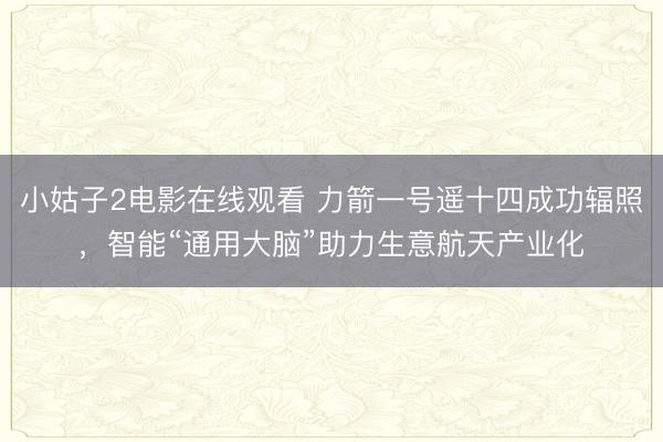 小姑子2电影在线观看 力箭一号遥十四成功辐照，智能“通用大脑”助力生意航天产业化
