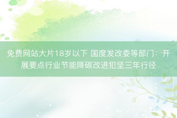 免费网站大片18岁以下 国度发改委等部门：开展要点行业节能降碳改进犯坚三年行径