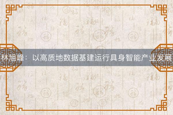 林旭峰:以高质地数据基建运行具身智能产业发展