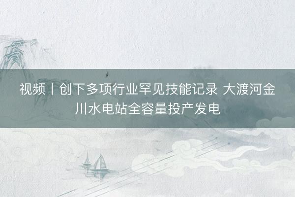 视频丨创下多项行业罕见技能记录 大渡河金川水电站全容量投产发电